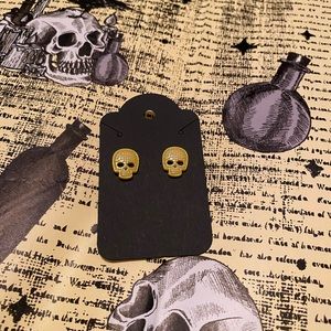 Yellow skull earrings
